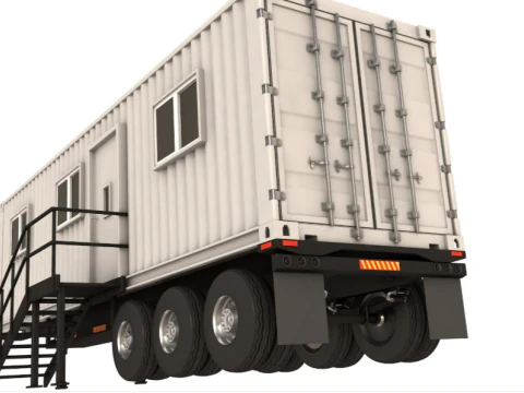 Detailed Portable Building Trailer 3D Model