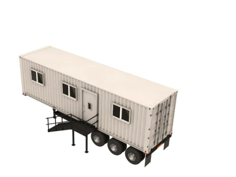 Detailed Portable Building Trailer 3D Model