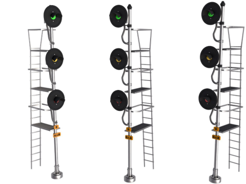 Railroad Searchlight Signal Triple 3D मॉडल