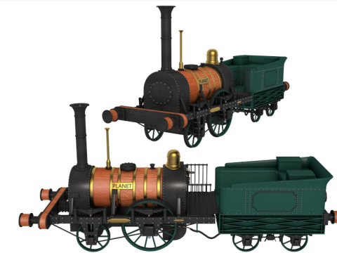 Planet by Robert Stephenson 1830 Locomotive 3D मॉडल
