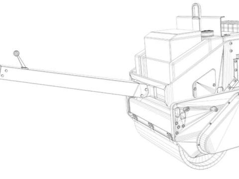 Hand Guided Double Vibratory Roller 3D Model