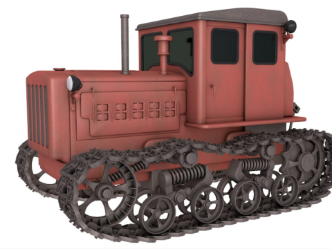 Soviet Crawler Tractor DT54 Modèle 3D