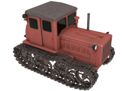 Soviet Crawler Tractor DT54 Model 3D
