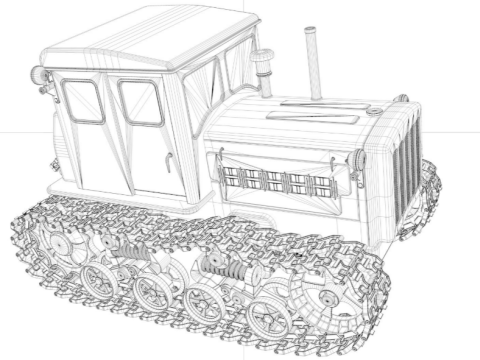 Soviet Crawler Tractor DT54 Model 3D