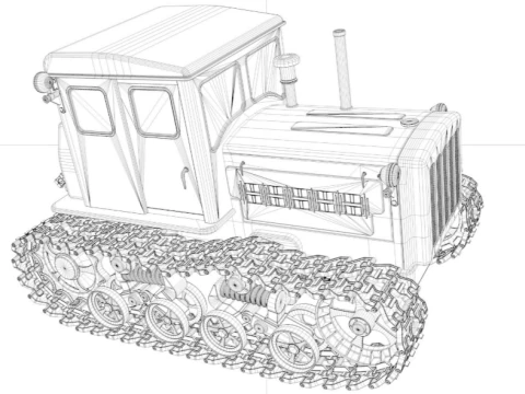 Soviet Crawler Tractor DT54 3D Model