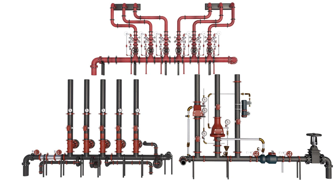 Industrial Pipes collection 3D Model .c4d .max .obj .3ds .fbx .stl .blend