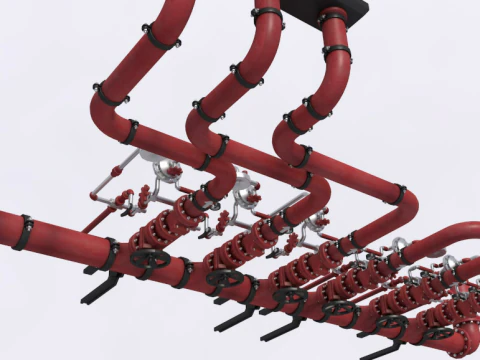 Industrial Pipes collection 3D Model