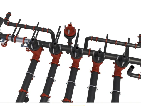 Industrial Pipes collection 3D Model