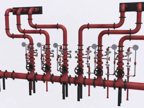 Industrial Pipes collection 3D Model