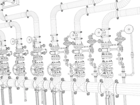 Industrial Pipes collection 3D Model