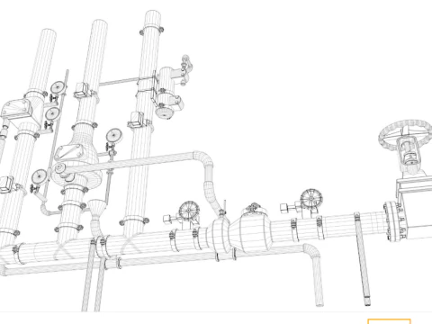 Industrial Pipes collection 3D Model