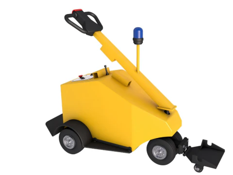 Havaalanı Arabası ile Çalışan Römorkör İtici Kolu 3D Model