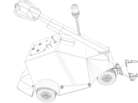Airport Trolley Powered Tug Pusher Handle 3D Model