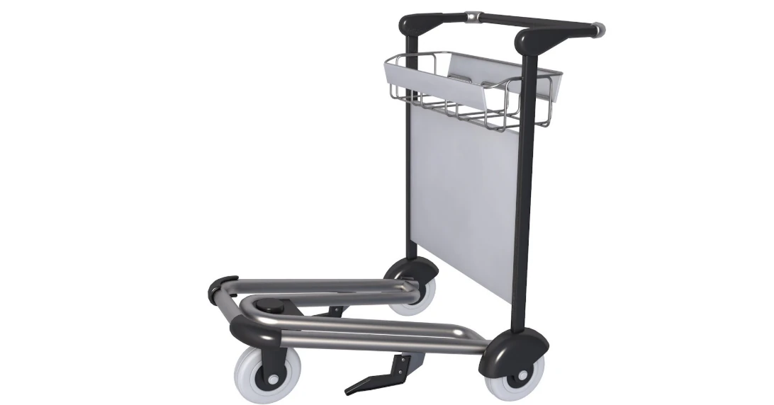 Luggage trolley 3D Model .c4d .max .obj .3ds .fbx .stl .blend