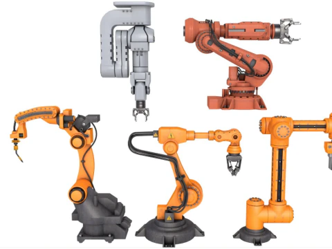 Sammlung industrieller Roboterarme 3D Modell