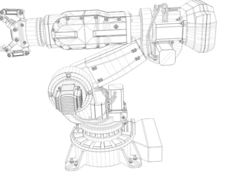 Industrial Robot Arm 3D Model