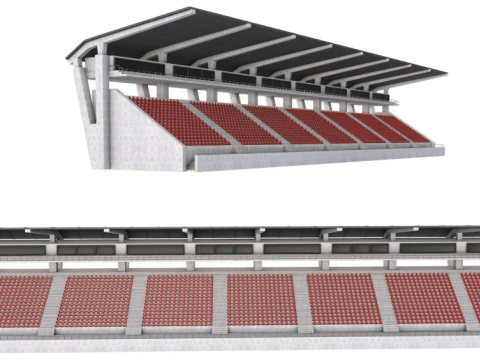 Stadium Seating Tribunes Collection 3D Model