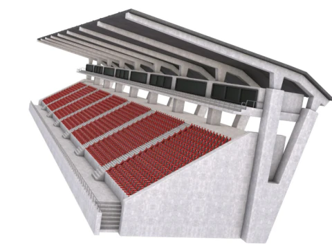 Stadium Seating Tribunes Collection 3D Model