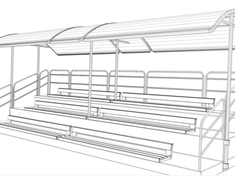 Stadium Seating Tribunes Collection 3D Model