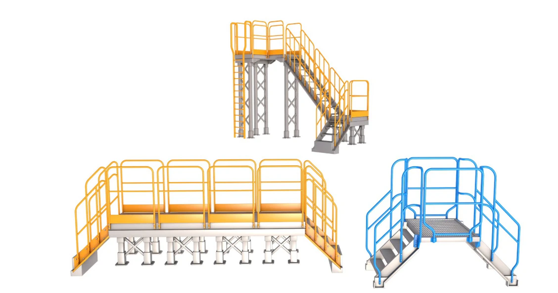 Industrial Stairs Collection 3D Model .c4d .max .obj .3ds .fbx .stl .blend 