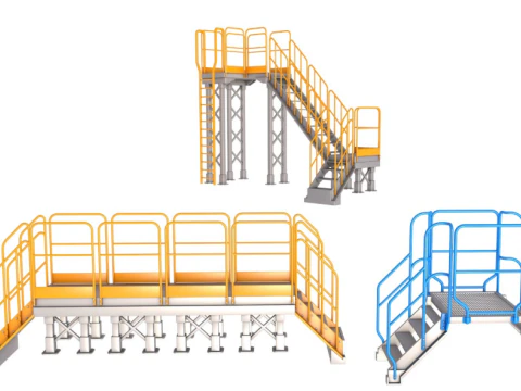 Collection Escaliers Industriels Modèle 3D