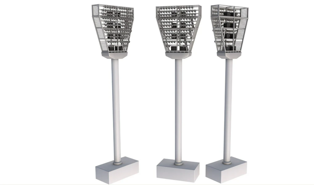 Stadium Light Tower 3D Model .c4d .max .obj .3ds .fbx .stl .blend 