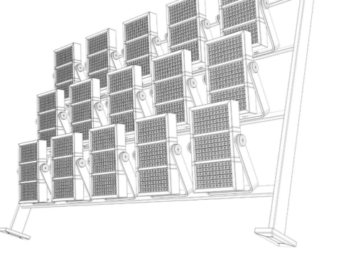 Stadium Lights Panel 3D Model