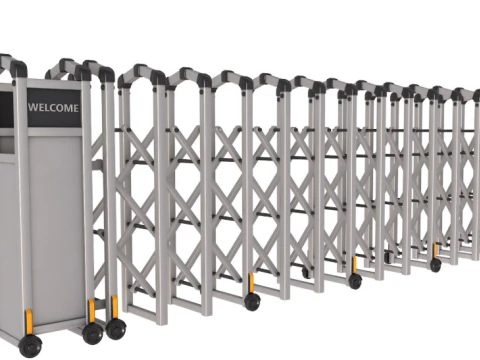 Безрельсовые выдвижные ворота 3D Модель