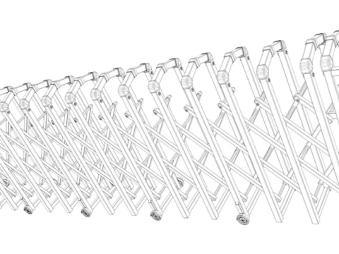 Trackless Retractable Gate 3D Model