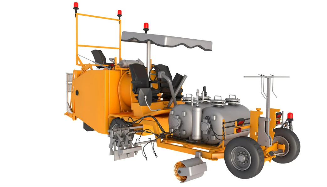 Road Marking Machine 3D Model .c4d .max .obj .3ds .fbx .stl .blend 