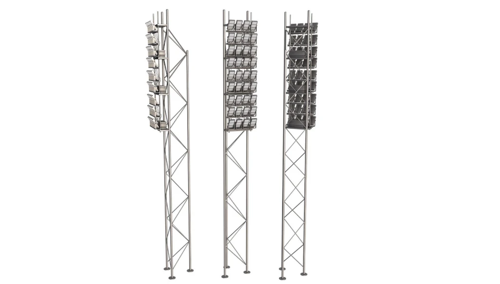 Stadium Lighting Pole 3D Model .c4d .max .obj .3ds .fbx .stl .blend 