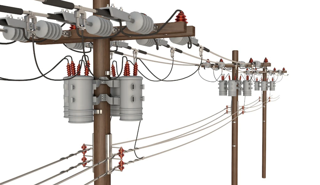 Electric Pole Power Transformer 3D Model .c4d .max .obj .3ds .fbx .stl .blend 