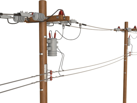 Utility Pole 3D Model