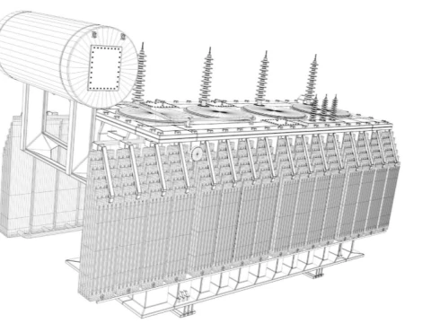 Transformator elektryczny Model 3D