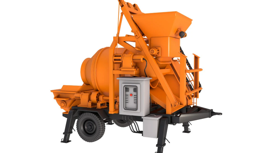 Portable Concrete Mixer Pump 3D Model .c4d .max .obj .3ds .fbx .stl .blend 