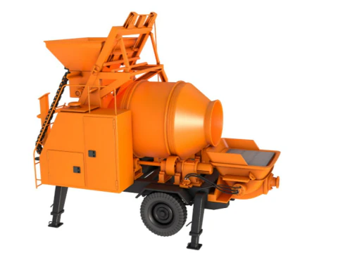 Portable Concrete Mixer Pump 3D Model