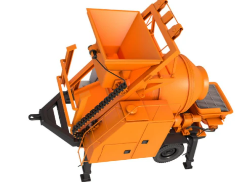 Portable Concrete Mixer Pump 3D Model