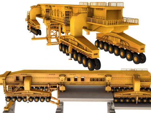 Машина для возведения мостовых балок 3D Модель