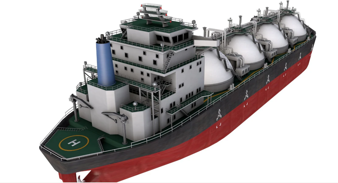 Gas Carrier Ship 3D Model .c4d .max .obj .3ds .fbx .stl .blend