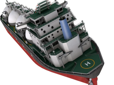 Gas Carrier Ship 3D Model