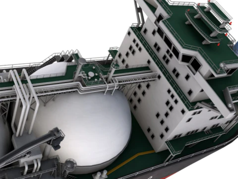 Gas Carrier Ship 3D Model