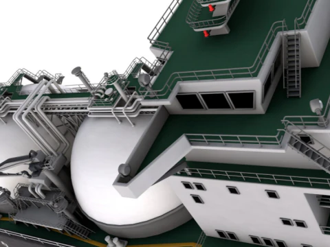 Gas Carrier Ship 3D Model