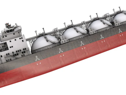 Gas Carrier Ship 3D Model