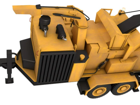 Towed Wood Chipper 3D Model