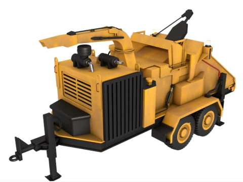 Towed Wood Chipper 3D Model