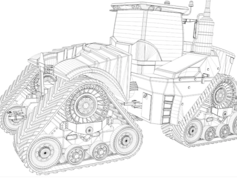 Four Track Tractor 3D Model