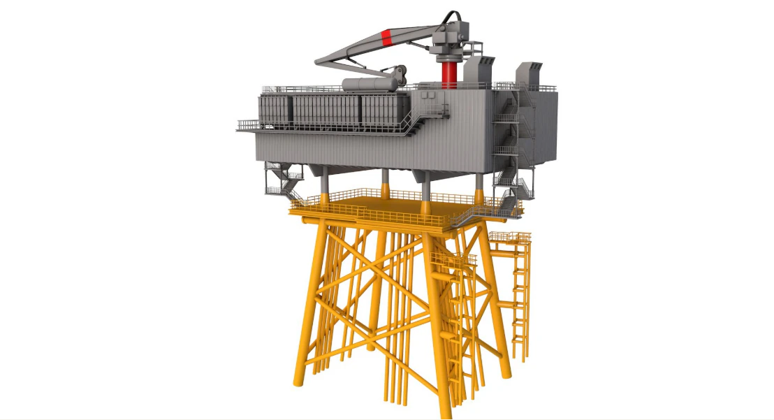 Offshore Wind Farm Substation 3D Model .c4d .max .obj .3ds .fbx .stl .blend 