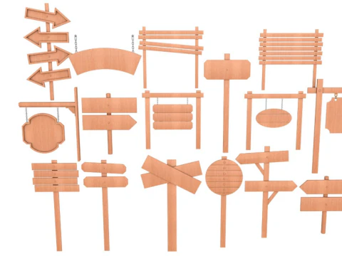 Signboards Collection 3D Model