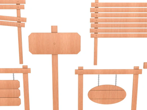 Signboards Collection 3D Model