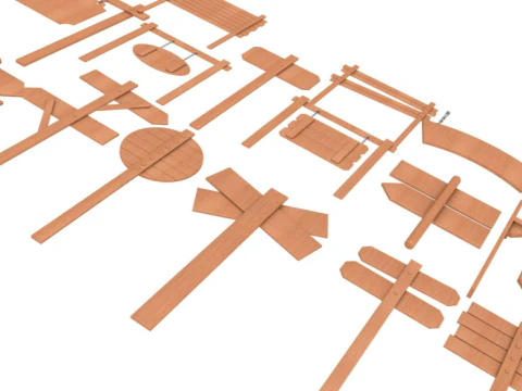 Signboards Collection 3D Model